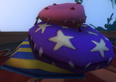 Purple star pillow pile