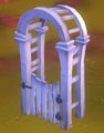 White fence arch